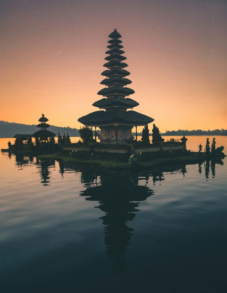 A Balinese temple on the water
